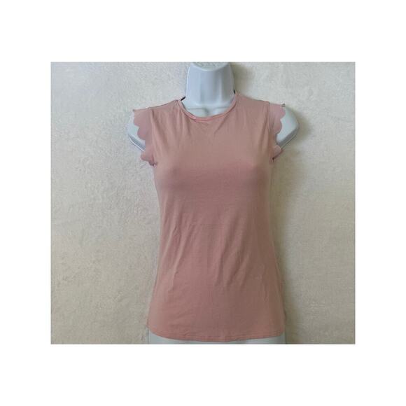 Ted Baker London Elijah Pink Scallop Preppy sz 0 Feminine Romantic Coquette - Picture 2 of 11